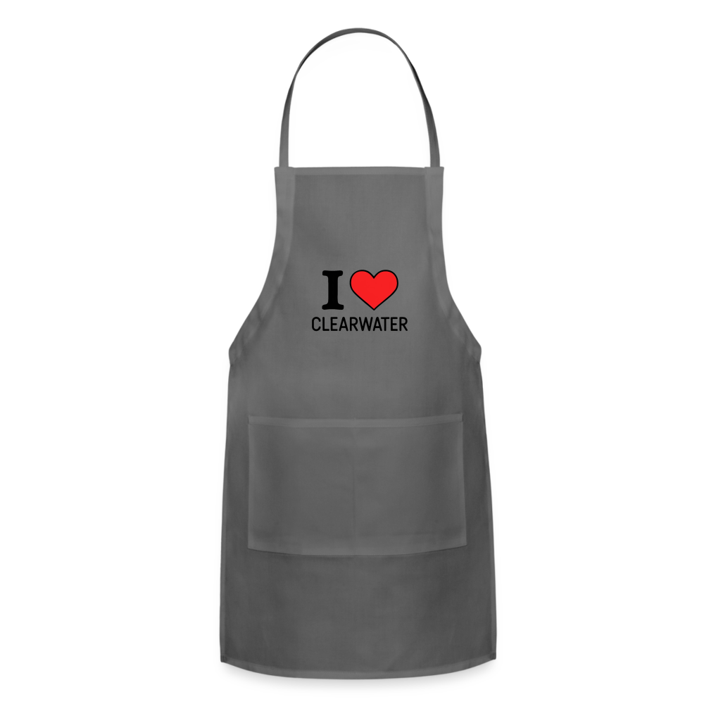Adjustable Apron I Heart Clearwater - charcoal