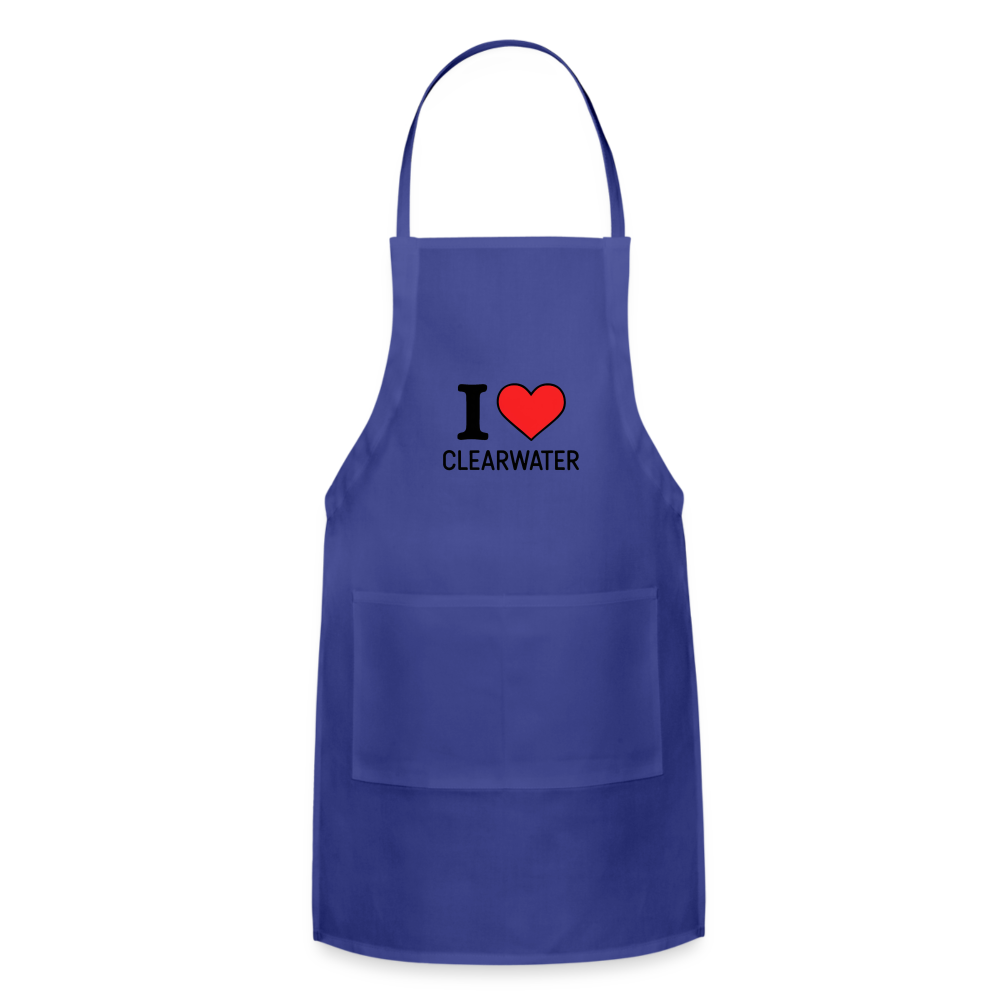 Adjustable Apron I Heart Clearwater - royal blue
