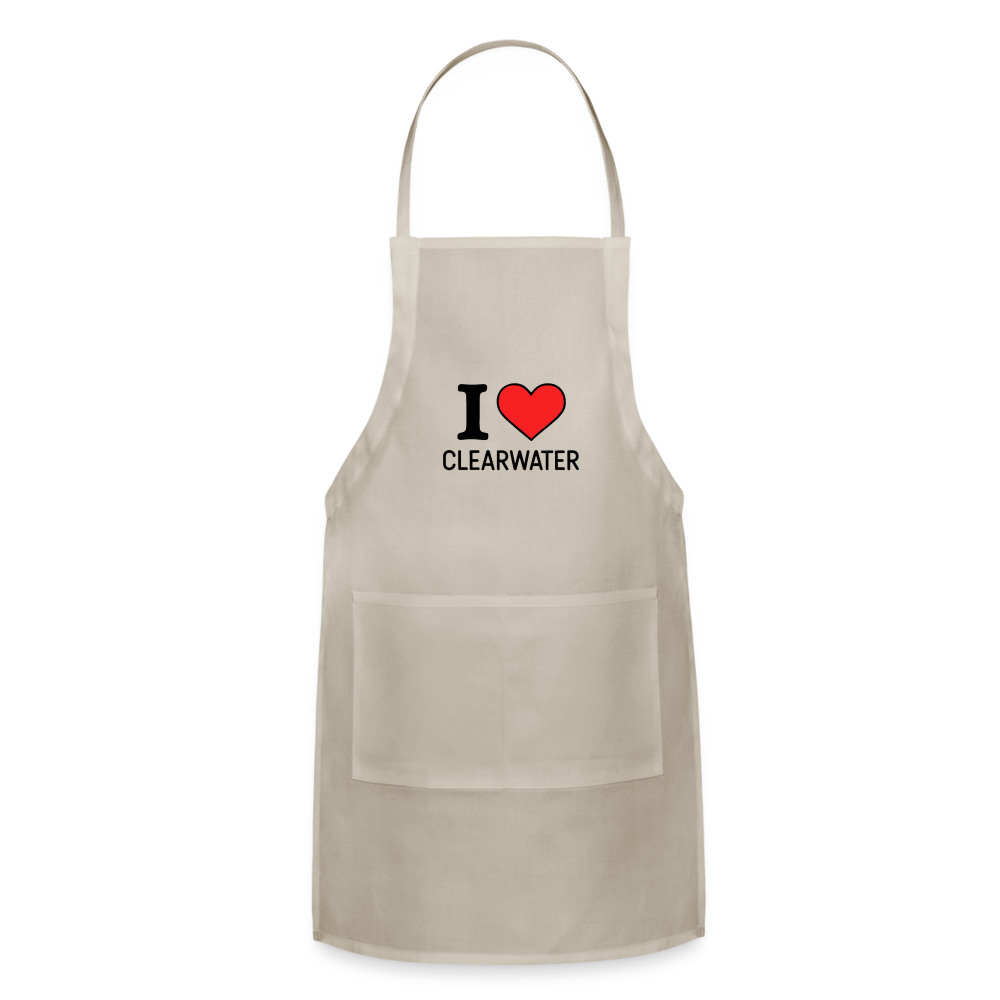 Adjustable Apron I Heart Clearwater - natural